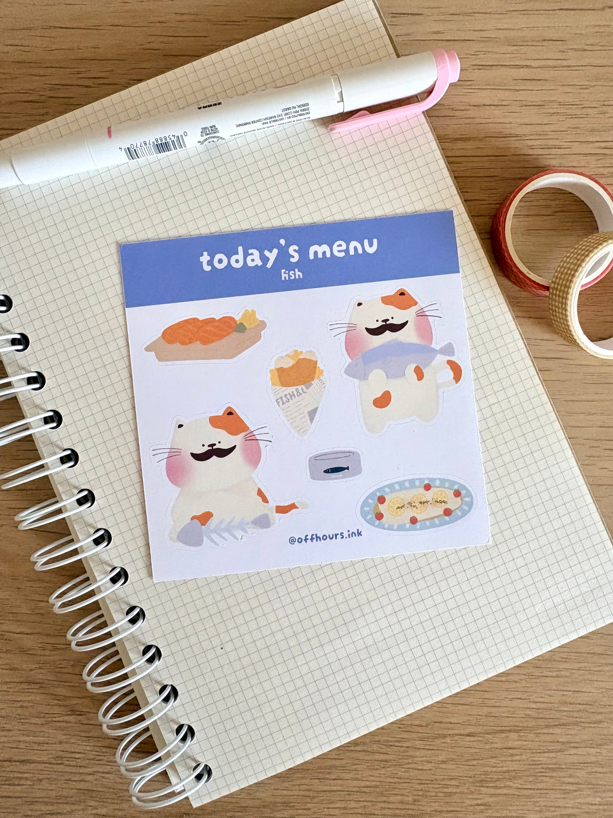 Today’s Menu Sticker Sheet - Off Hours Ink