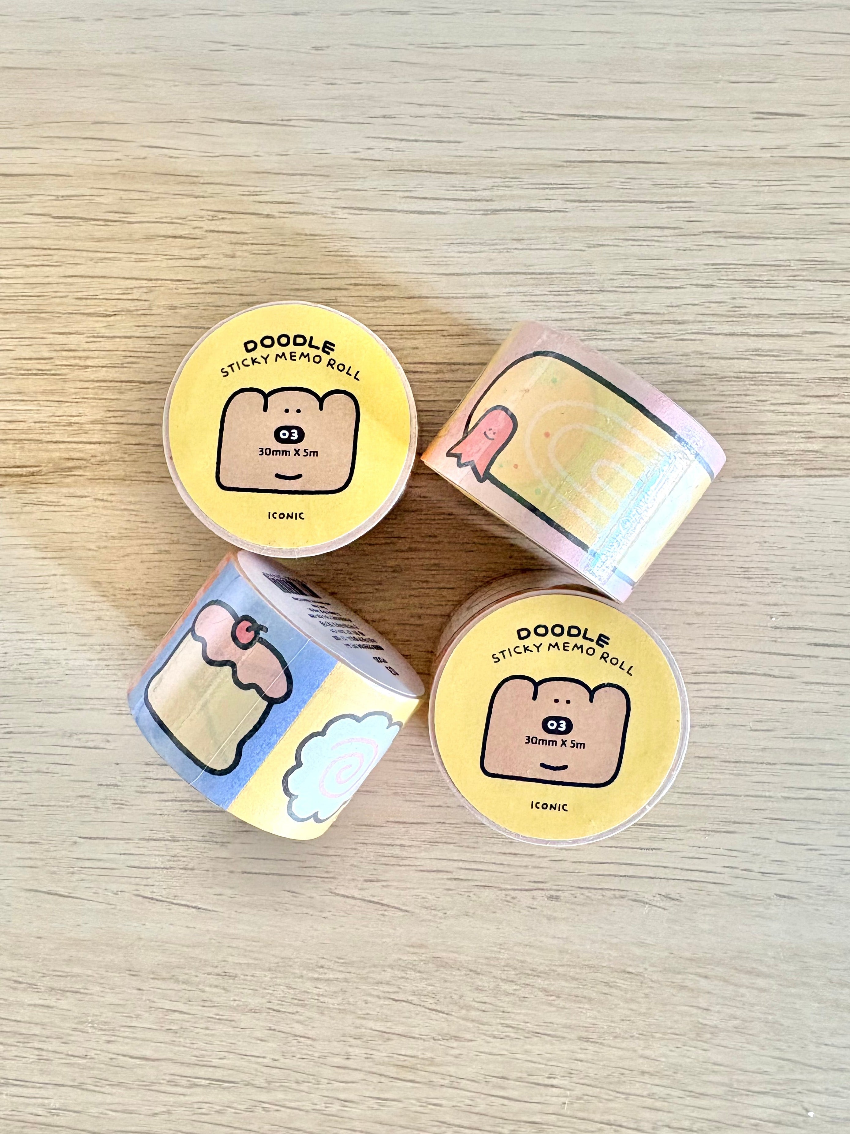 Food Doodle Memo Sticky Roll - Iconic