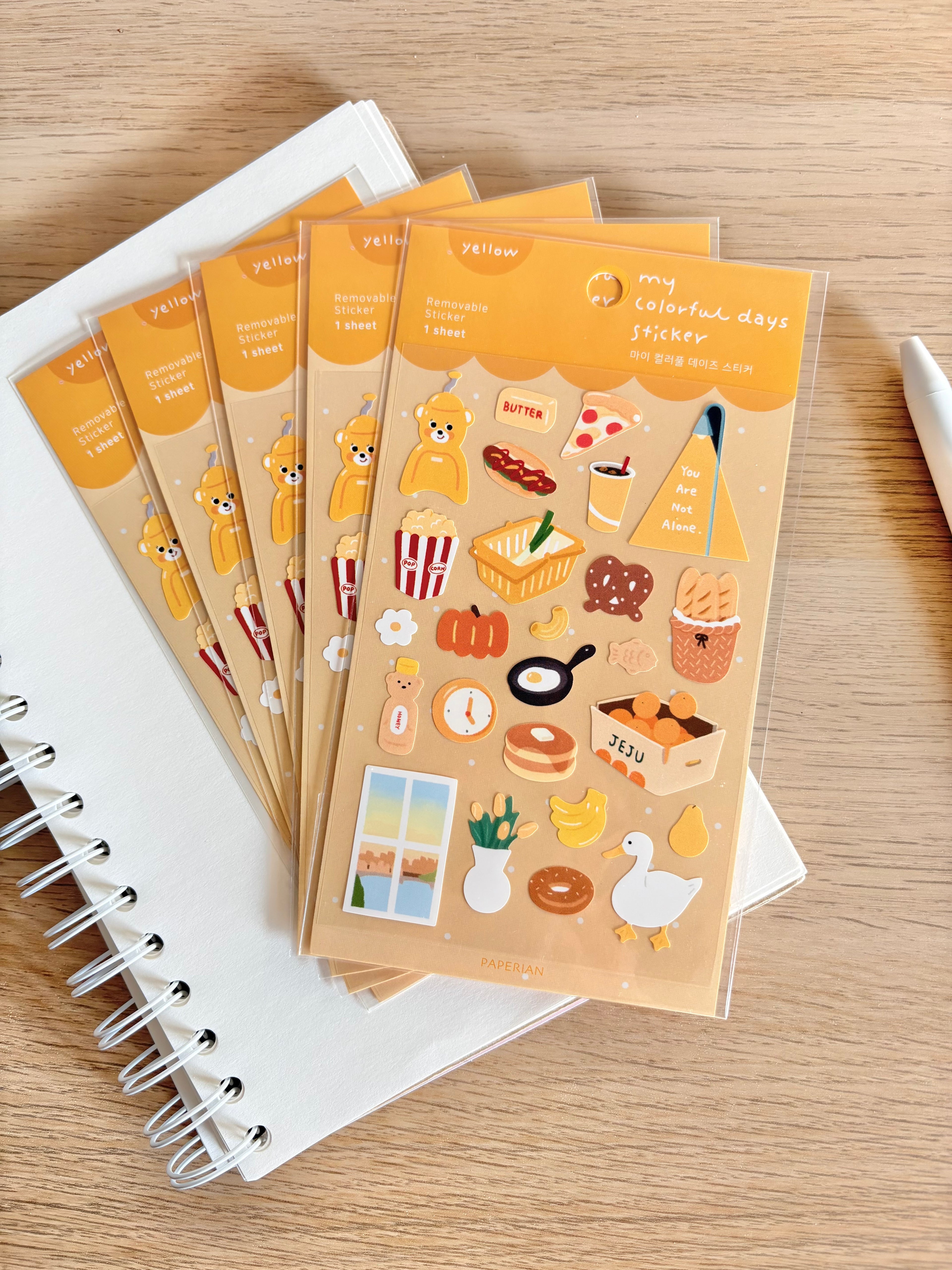 My Colorful Days Yellow Sticker Sheet - Paperian