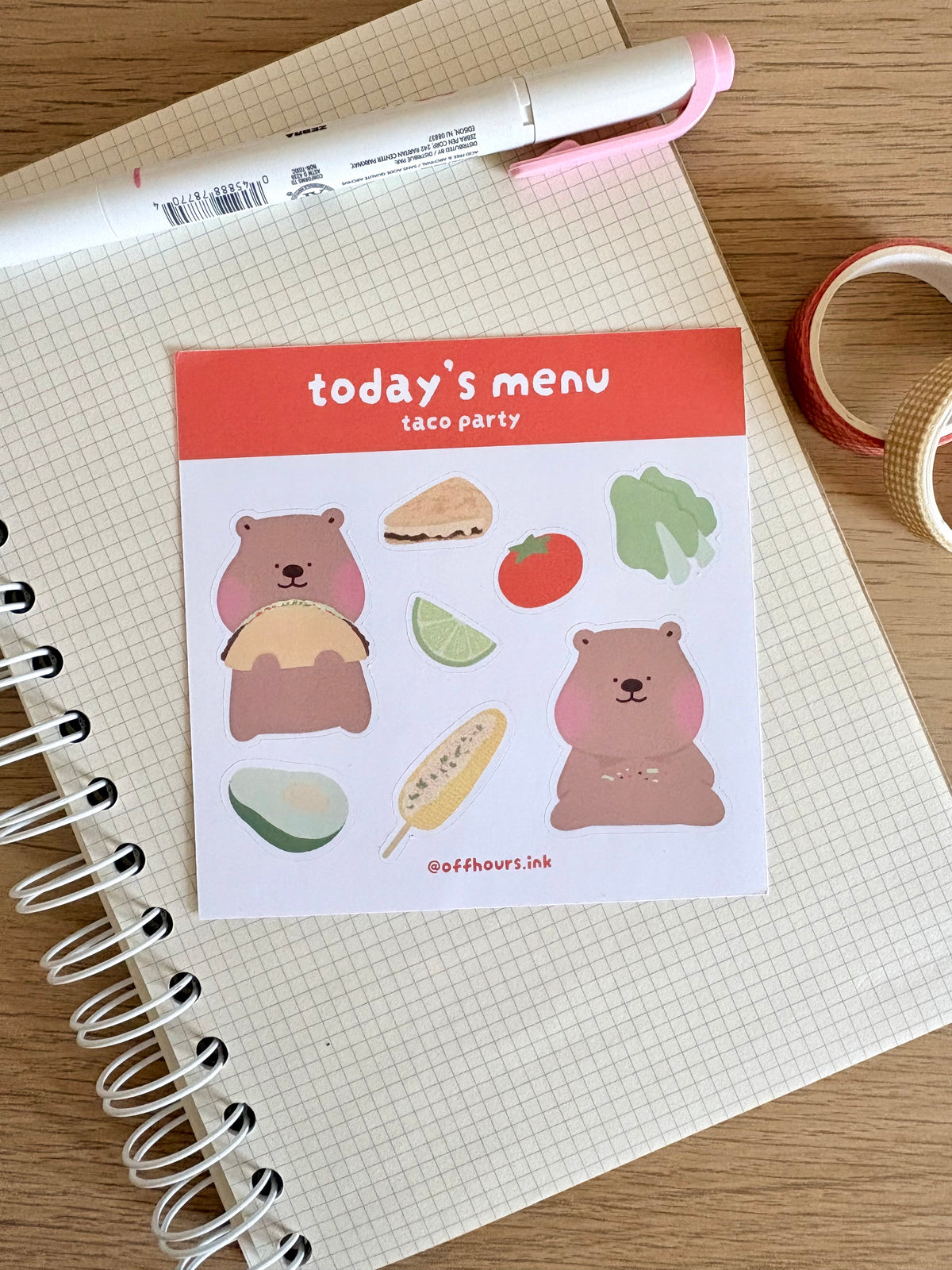 Today’s Menu Sticker Sheet - Off Hours Ink