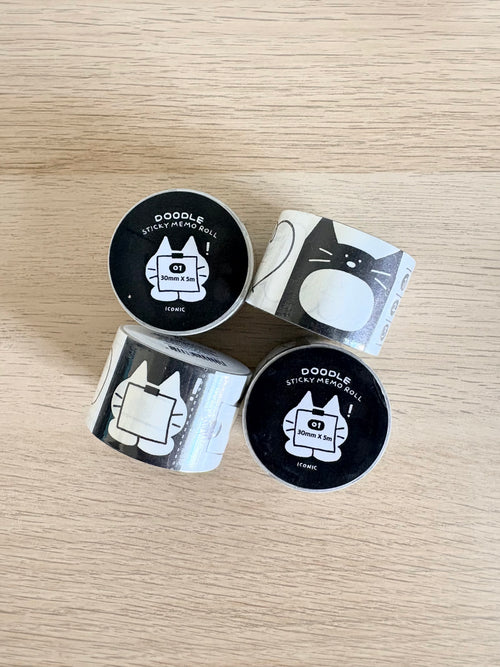 Cat Doodle Memo Sticky Roll — Iconic