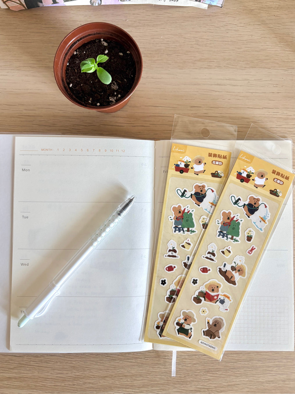 Gardening Sticker Sheet - Dinotaeng